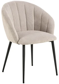 Bendt Eetkamerstoel Karoline Geweven stof* Beige Eetkamerstoelen|Eetkamerstoelen Met Armleuning