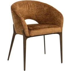 Richmond Interiors Eetkamerstoel Kenzi Chenille* Chenille Eetkamerstoelen|Eetkamerstoelen Met Armleuning