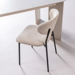 WOOOD Eetkamerstoel Kjeld Chenille* Chenille Eetkamerstoelen|Eetkamerstoelen Zonder Armleuning