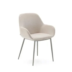 Kave Home Eetkamerstoel Konna kleur* Beige Eetkamerstoelen|Eetkamerstoelen Met Armleuning
