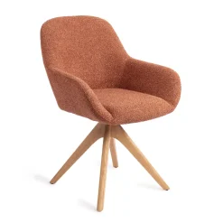 Jesper Home Eetkamerstoel Kushi Revolve Oak Natural* Eetkamerstoelen Met Armleuning|Beige Eetkamerstoelen
