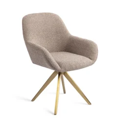 Jesper Home Eetkamerstoel Kushi Turn Gold, Draaibaar* Beige Eetkamerstoelen|Draaibare Eetkamerstoelen