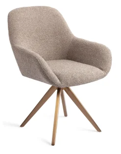 Jesper Home Eetkamerstoel Kushi Turn Rose, Draaibaar* Beige Eetkamerstoelen|Draaibare Eetkamerstoelen