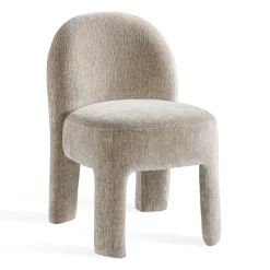 Jesper Home Eetkamerstoel Launo Chenille* Chenille Eetkamerstoelen|Beige Eetkamerstoelen