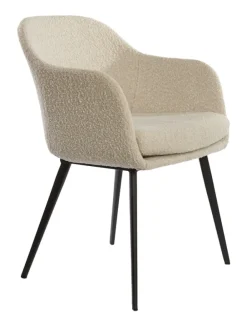 Light & Living Eetkamerstoel Leone Bouclé* Eetkamerstoelen Bouclé / Teddy|Eetkamerstoelen Met Armleuning
