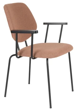 ZILT Eetkamerstoel Lora Met armleuning, Bouclé* Beige Eetkamerstoelen|Eetkamerstoelen Met Armleuning