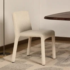 Kave Home Eetkamerstoel Loria Chenille* Chenille Eetkamerstoelen|Beige Eetkamerstoelen