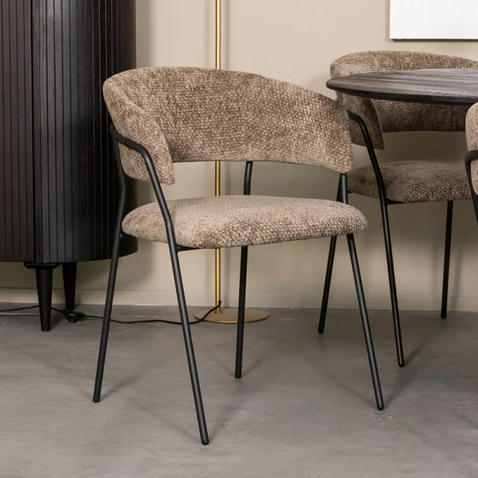 LABEL51 Eetkamerstoel Luuk Elite stof* Eetkamerstoelen Met Armleuning