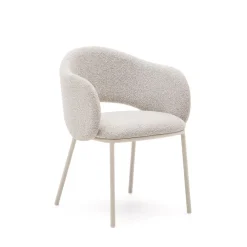 Kave Home Eetkamerstoel Maina Chenille* Chenille Eetkamerstoelen|Eetkamerstoelen Met Armleuning