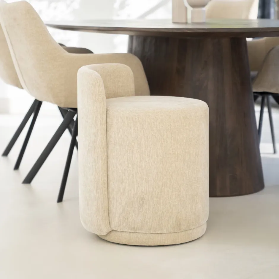 By-Boo Eetkamerstoel Marque* Beige Eetkamerstoelen|Draaibare Eetkamerstoelen