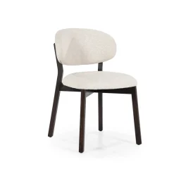 Eleonora Eetkamerstoel Mikky Eikenhout en stof* Beige Eetkamerstoelen|Eetkamerstoelen Zonder Armleuning