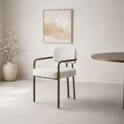 Livingfurn Eetkamerstoel Milan Geweven stof, kleur* Eetkamerstoelen Met Armleuning
