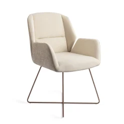 Jesper Home Eetkamerstoel Myoko Cross Rose* Eetkamerstoelen Met Armleuning|Beige Eetkamerstoelen