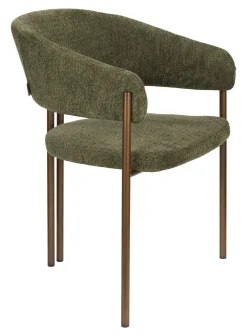 Dutchbone Eetkamerstoel Naida Bouclé* Eetkamerstoelen Bouclé / Teddy|Eetkamerstoelen Met Armleuning