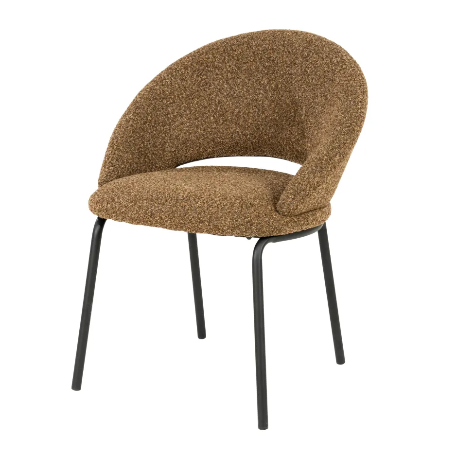 By-Boo Eetkamerstoel Nido Chenille* Chenille Eetkamerstoelen|Eetkamerstoelen Met Armleuning