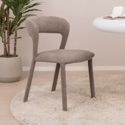WOOOD Eetkamerstoel Noble Geweven stof* Eetkamerstoelen Zonder Armleuning