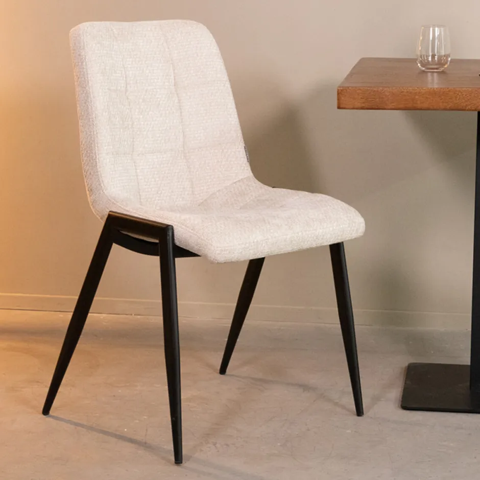 LABEL51 Eetkamerstoel Noor Elite stof* Eetkamerstoelen Zonder Armleuning