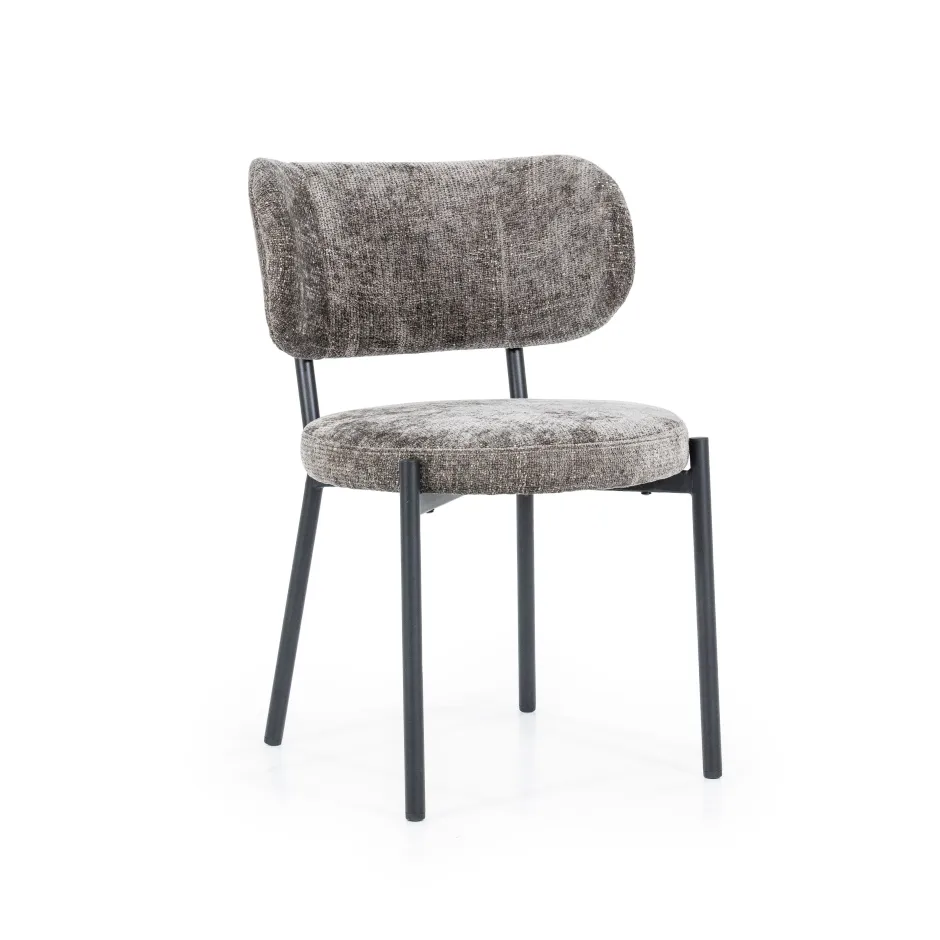 By-Boo Eetkamerstoel Oasis Chenille* Chenille Eetkamerstoelen|Beige Eetkamerstoelen