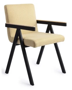 Jesper Home Eetkamerstoel Omuta Chevron* Eetkamerstoelen Met Armleuning|Beige Eetkamerstoelen