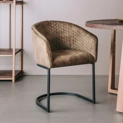Tower Living Eetkamerstoel Pellaro Velvet* Eetkamerstoelen Velvet / Fluweel|Eetkamerstoelen Met Armleuning