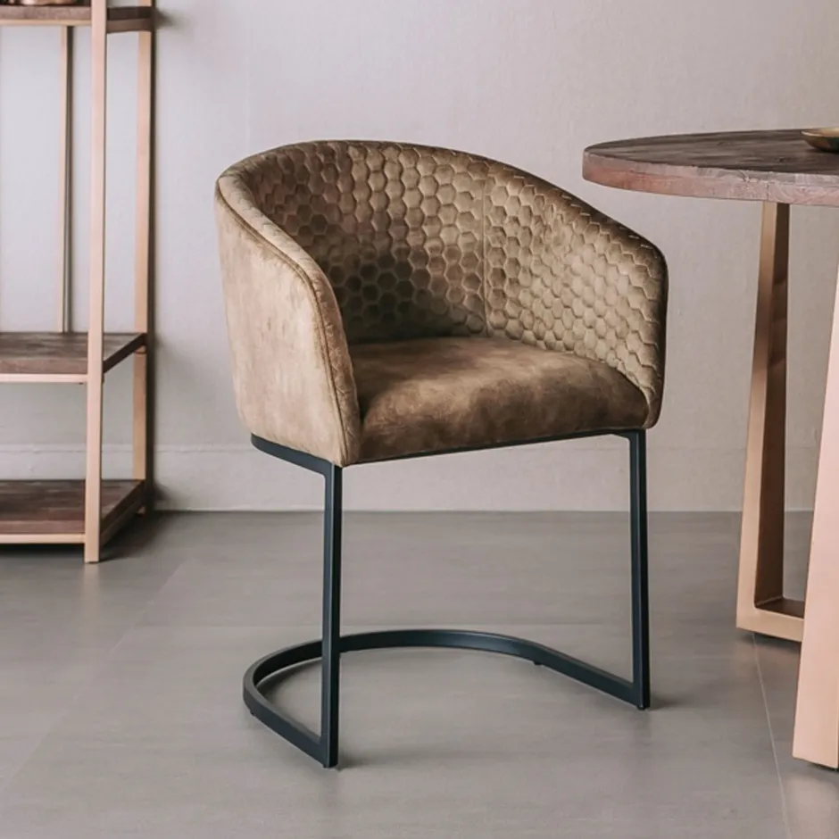 Tower Living Eetkamerstoel Pellaro Velvet* Eetkamerstoelen Velvet / Fluweel|Eetkamerstoelen Met Armleuning