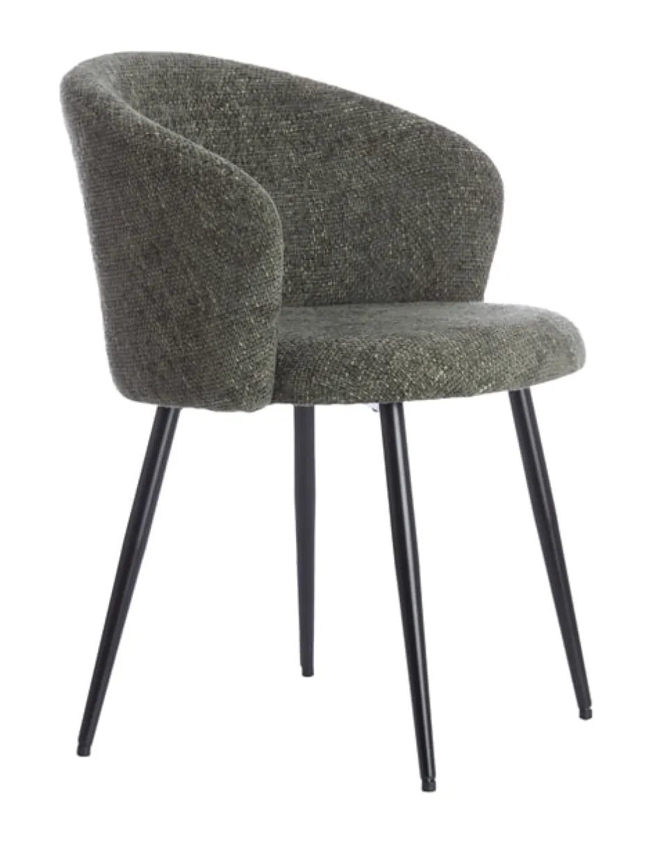 Light & Living Eetkamerstoel Radaja Chenille* Chenille Eetkamerstoelen|Eetkamerstoelen Met Armleuning