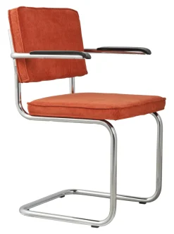 Zuiver Eetkamerstoel Ridge Met armleuning, Ribstof* Eetkamerstoelen Met Armleuning