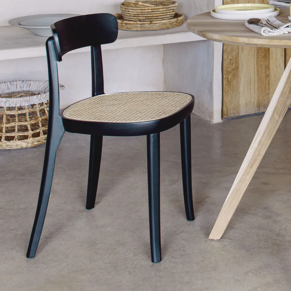 Kave Home Eetkamerstoel Romane Rotan / Webbing* Eetkamerstoelen Zonder Armleuning