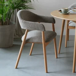 ZILT Eetkamerstoel Shenae Bouclé* Beige Eetkamerstoelen|Eetkamerstoelen Bouclé / Teddy