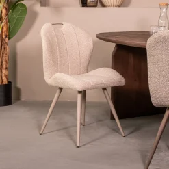LABEL51 Eetkamerstoel Silly Bouclé, kleur /Taupe* Eetkamerstoelen Zonder Armleuning|Eetkamerstoelen Bouclé / Teddy