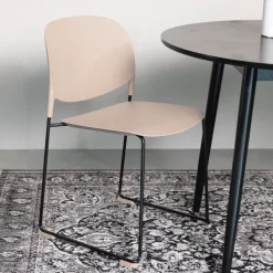 ZILT Eetkamerstoel Simon* Beige Eetkamerstoelen|Eetkamerstoelen Zonder Armleuning