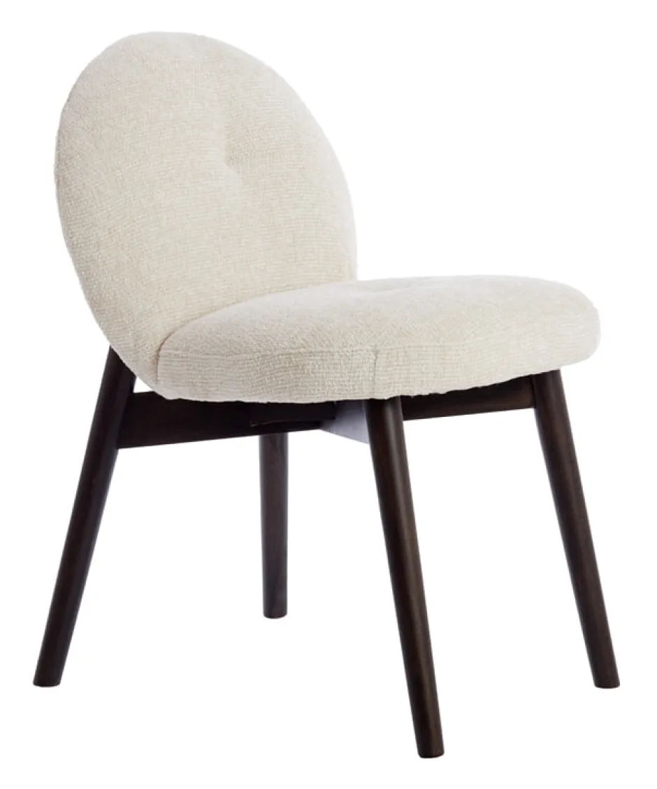 Light & Living Eetkamerstoel Sinosa Chenille* Chenille Eetkamerstoelen|Eetkamerstoelen Zonder Armleuning