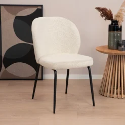 Sohome Eetkamerstoel Sophia Bouclé* Beige Eetkamerstoelen|Eetkamerstoelen Bouclé / Teddy