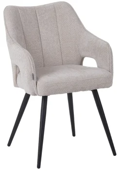 LABEL51 Eetkamerstoel Stan Elite stof* Beige Eetkamerstoelen|Eetkamerstoelen Met Armleuning