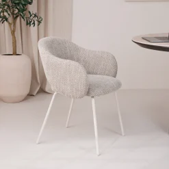 By-Boo Eetkamerstoel Story Geweven stof* Beige Eetkamerstoelen|Eetkamerstoelen Met Armleuning