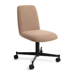 Jesper Home Eetkamerstoel Taiwa Caster Black* Chenille Eetkamerstoelen|Beige Eetkamerstoelen