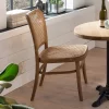 Artistiq Living Eetkamerstoel Takeshia Teak en rotan* Eetkamerstoelen Zonder Armleuning