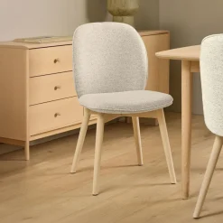Bendt Eetkamerstoel Tijn Bouclé* Beige Eetkamerstoelen|Eetkamerstoelen Bouclé / Teddy