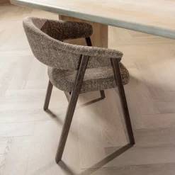 WOOOD Eetkamerstoel Tunar Geweven stof en eikenhout* Eetkamerstoelen Met Armleuning