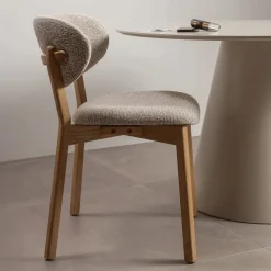 WOOOD Eetkamerstoel Udar Geweven stof, kleur* Beige Eetkamerstoelen|Eetkamerstoelen Zonder Armleuning