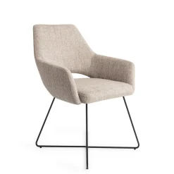 Jesper Home Eetkamerstoel Yanai Cross Black* Beige Eetkamerstoelen|Eetkamerstoelen Met Armleuning