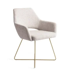Jesper Home Eetkamerstoel Yanai Cross Gold* Beige Eetkamerstoelen|Eetkamerstoelen Met Armleuning