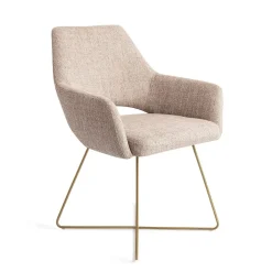 Jesper Home Eetkamerstoel Yanai Cross Gold* Beige Eetkamerstoelen|Eetkamerstoelen Met Armleuning