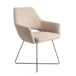Jesper Home Eetkamerstoel Yanai Cross Rose Gold* Beige Eetkamerstoelen|Eetkamerstoelen Met Armleuning