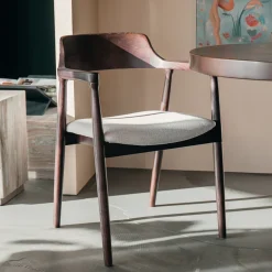 Eleonora Eetkamerstoel Yorick Essenhout en stof* Beige Eetkamerstoelen|Eetkamerstoelen Met Armleuning