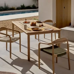 Kave Home Eettafel Sori Acaciahout, 200 x 100cm* Eettafels Voor In Je Tuin|Rechte Eettafel