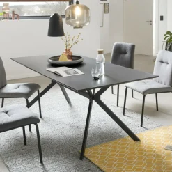 Artistiq Living Eettafel Alfonso 180 x 90cm, kleur Zwart* Rechte Eettafel