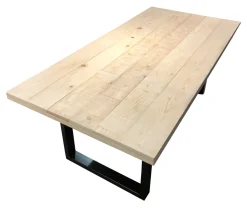 Artistiq Living Eettafel Alieke Met zwarte U-poot, Mangohout* Rechte Eettafel