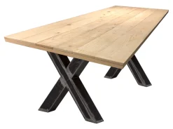 Artistiq Living Eettafel Alieke Met zwarte X-poot, Mangohout* Rechte Eettafel