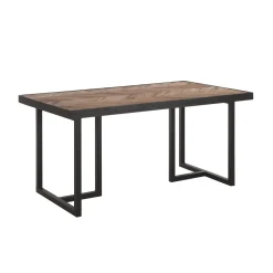 DTP Home Eettafel Criss Cross Visgraat, Hout en staal* Rechte Eettafel